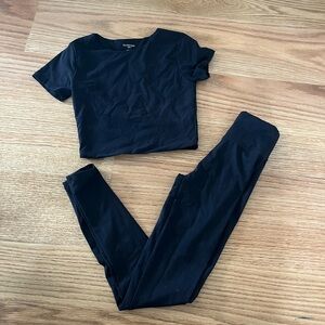 Glassons Black Leggings and Tee Set